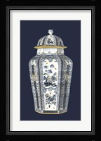 Asian Urn in Blue & White I Framed Print
