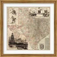 Map of Texas Fine Art Print