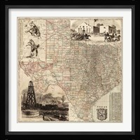 Map of Texas Fine Art Print