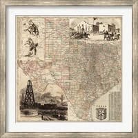 Map of Texas Fine Art Print