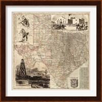 Map of Texas Fine Art Print