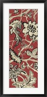 Crimson Embroidery I Framed Print