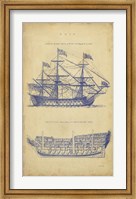 Vintage Ship Blueprint Fine Art Print