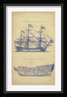 Vintage Ship Blueprint Fine Art Print