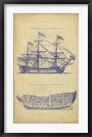 Vintage Ship Blueprint Fine Art Print