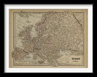 Vintage Map of Europe Fine Art Print