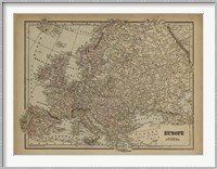 Vintage Map of Europe Fine Art Print