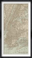 Tinted Map of New York Fine Art Print