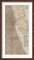 Tinted Map of Chicago Fine Art Print