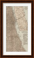 Tinted Map of Chicago Fine Art Print