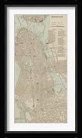 Tinted Map of Boston Fine Art Print