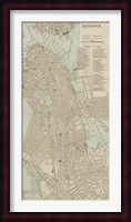 Tinted Map of Boston Fine Art Print