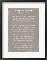 Stopping By Woods On A Snowy Evening Poem by Robert Frost Fine Art Print