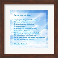 Do You Fear the Wind- Poem by Hamlin Garland Fine Art Print