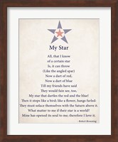 My Star by Robert Browning - color boarder Fine Art Print