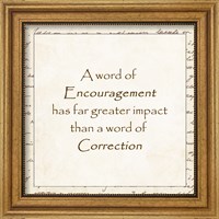 A word of Encouragement - square Fine Art Print