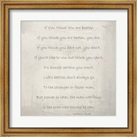 If You Think You are Beaten by Walter D. Wintle Fine Art Print