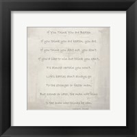 If You Think You are Beaten by Walter D. Wintle Framed Print