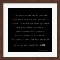 If You Think You are Beaten Quote by Walter D. Wintle Fine Art Print