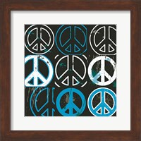 Peace Mantra (blue) Fine Art Print