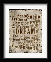 Dream in Multiple Languages Framed Print