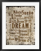 Dream in Multiple Languages Framed Print