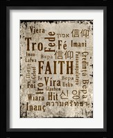 Faith in Multiple Languages Framed Print