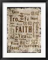 Faith in Multiple Languages Framed Print