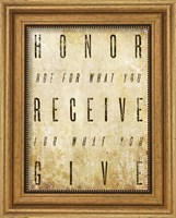 Honor Quote Fine Art Print