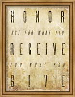 Honor Quote Fine Art Print