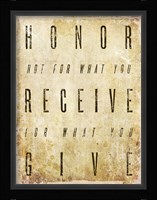 Honor Quote Framed Print