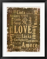 Love in Multiple Languages Framed Print