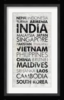 Asia Countries I Framed Print