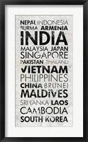 Asia Countries I Framed Print