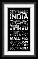 Asia Countries II Framed Print