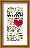 Love Around the World with Red Boarder Fine Art Print