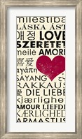 Love Around the World with Red Boarder Fine Art Print
