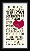 Love Around the World with Red Boarder Fine Art Print
