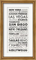 USA Cities White Fine Art Print