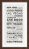 USA Cities White Fine Art Print