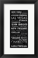 USA Cities Black Fine Art Print