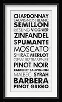 Wine List I Framed Print