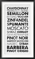 Wine List I Framed Print