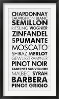 Wine List I Framed Print