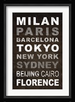 World Cities I Framed Print