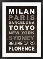 World Cities I Framed Print