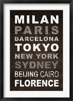 World Cities I Framed Print