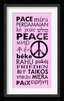Pink Peace Languages Framed Print