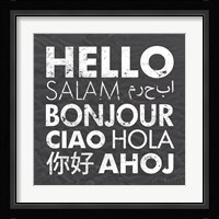 Hello Square Gray Fine Art Print