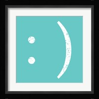 Aqua Smiley Framed Print